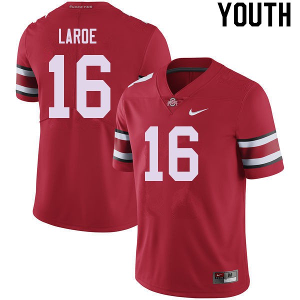 Ohio State Buckeyes #16 Jagger LaRoe Youth Football Jersey Red